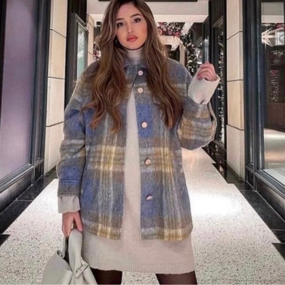 NWT ZARA Blogger Fav. Plaid Overshirt - Picture 2 of 4